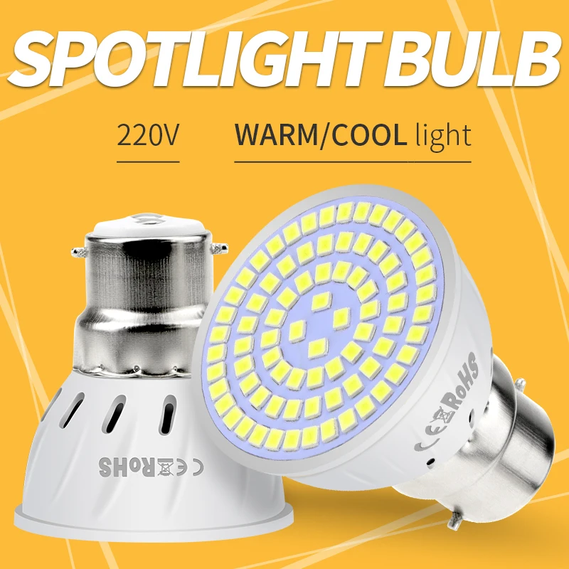 

B22 LED Spotlight Bulb GU10 Bombilla E27 Energy Saving Light E14 LED Chandelier For Bedroom MR16 Family Interior Light Ceiling