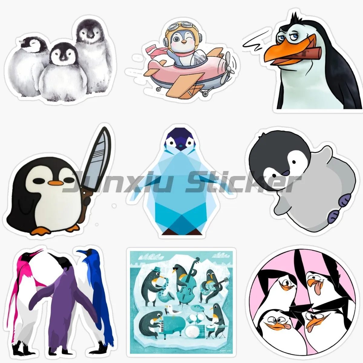 

Creative Cute Madagascar Penguin Sticker Motorcycles Decoration Laptop Accessories Wall Room Car Truck Window Decal Customizable