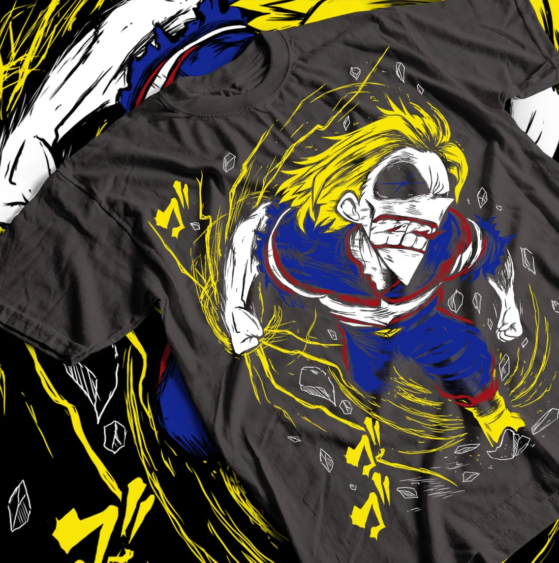Футболка All Might Ultra из аниме Midoriya черная рубашка мой герой академический Dabi plus