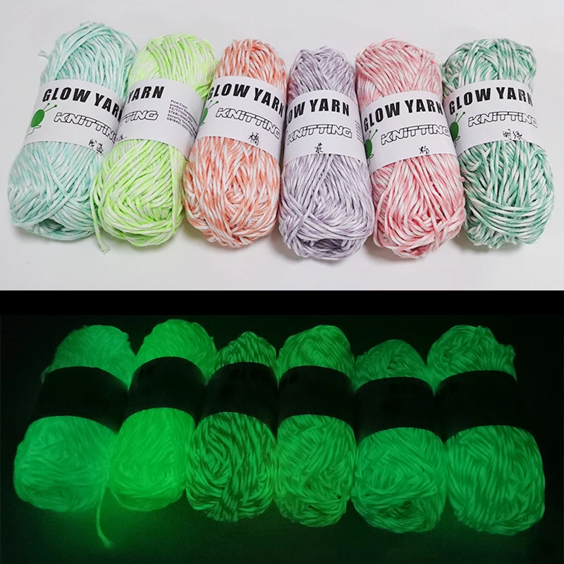 

50G Luminous Yarn Polyester Hand Knitted Luminous Yarn Diy Weave Glow In The Dark For For Cardigan Scarf Suitable For Kids Woman