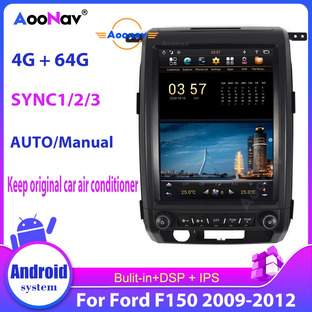 

For Ford F150 2009-2012 Car DVD Player GPS Navigator Carplay Audio Radio Multimedia Stereo Android Vertical Screen Autoradio
