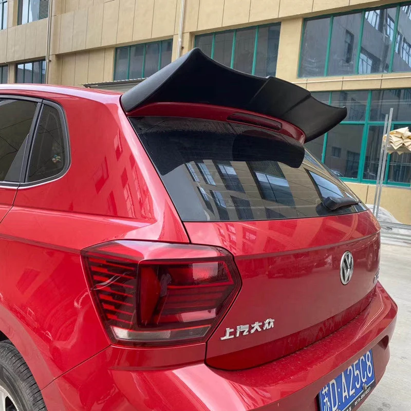 

Use For VW Polo Spoiler 2019 2020 2021 Spoiler ABS Plastic Forging Carbon Fiber Look Rear Trunk Wing Car Body Kit Accessories