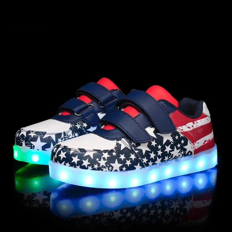 Size 25-35 Luminous Sneakers USB Children Shoe Boy Girl Glowing with Sole Tennis Kids Light Up Shoes Basket |