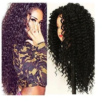 high temperature silk african small curly explosive head long curly hair chemical fiber wig head cover long hot fashion modeling
