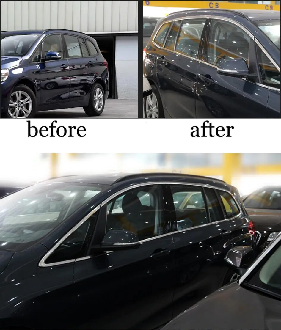 

Stainless steel Exterior Window Sill Lid Trims for bmw 216i 218i 220i 225i 225xe 216d 218d 220d 2015 2016 2017 2018 Car Styling