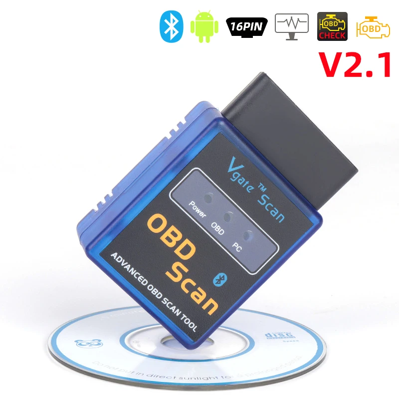 

Bluetooth V2.1 ELM327 OBD2 OBDII Advanced Car Scanner APP Motorcycles Adapter Automobiles Auto Fault Detector