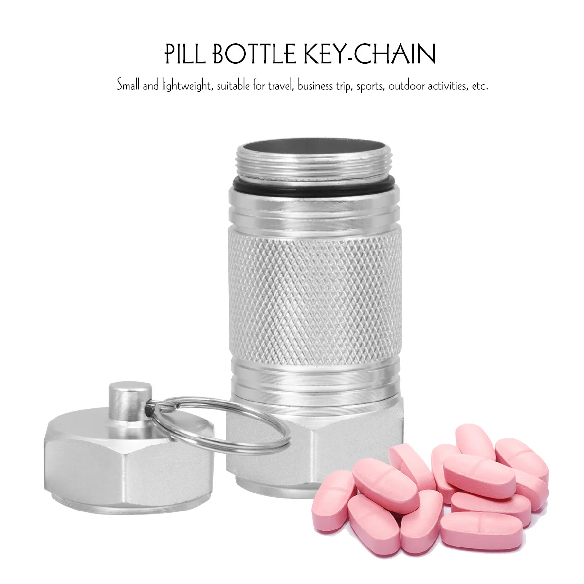 

Keychain Holder Fob Case Container Keyring Mini Box Organizer Bottle Monthly Emergency Storage Metal Travel Accessories Bottles