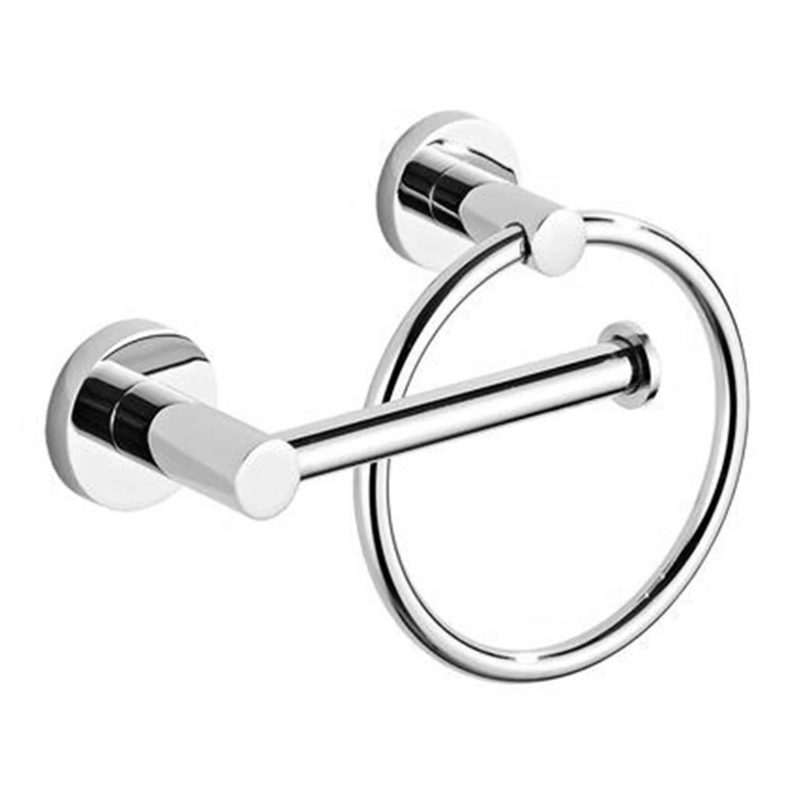 

2pcs Wall Mounted Hotel Solid Hardware With Screws Heavy Duty Toilet Paper Holder Set Towel Ring Restaurant Easy Install Durable