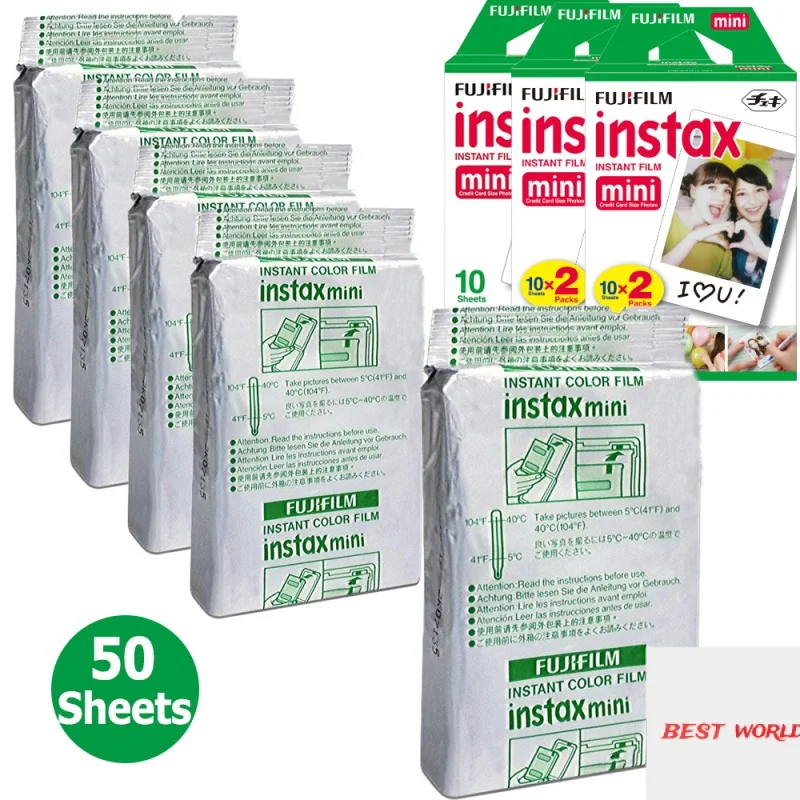 

Original Fujifilm Instax Mini 8 White Film 50 Sheets Picture Photo Paper For Fuji Instant Mini 7s 11 9 25 50s 70 90 Photo Camera