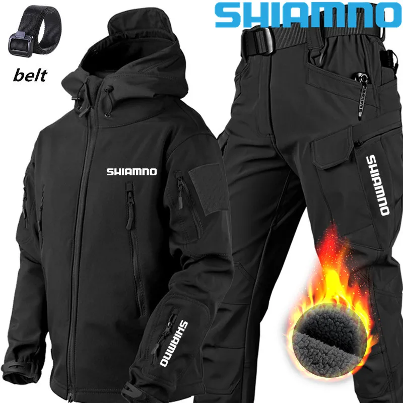 

Outdoor Soft Shell Tactical Military Jacket Set Men Camouflage Tracksuits Fleece Coats Camping Fishing Waterproof Clothing Suit