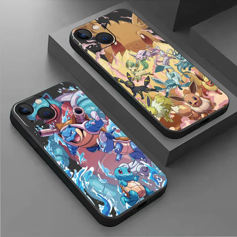 Силиконовые чехлы Fundas для iPhone 14 13 12 mini 11 pro xs max X XR 5 8 13 Mini 6 7 PLUS, Обложка Gengar Evoli P-okemon Anime
