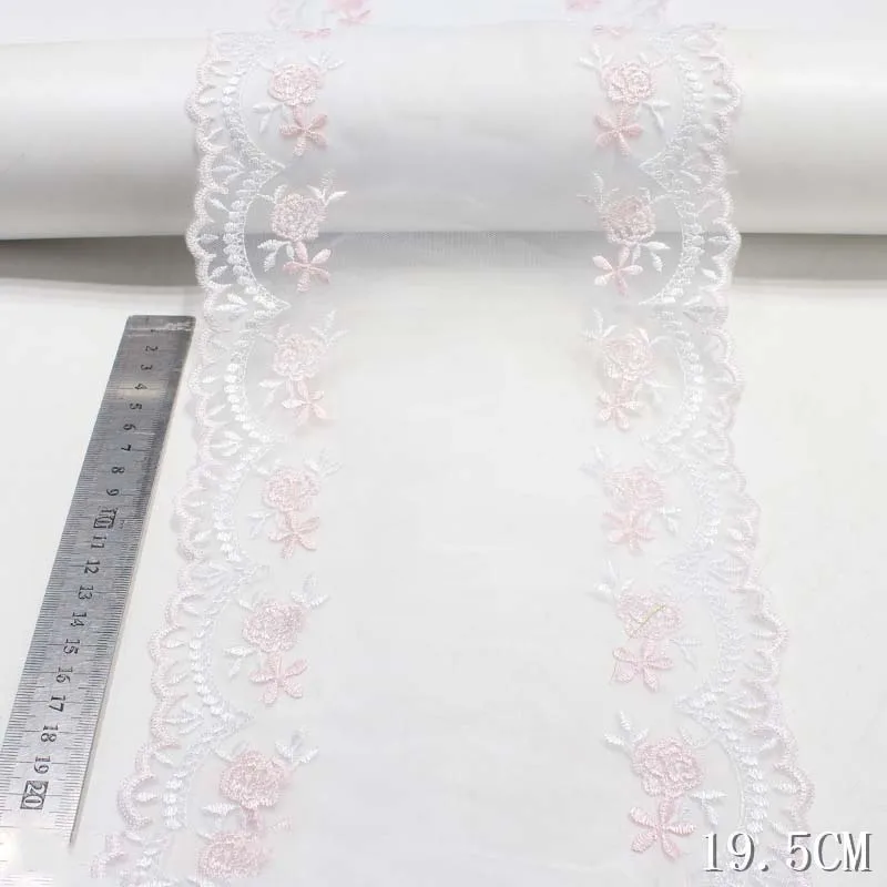 28 ярдов Двусторонняя кружевная отделка «сделай сам», аксессуары для нижнего белья, сетчатая кружевная ткань с цветочной вышивкой для одежды, швейные поделки