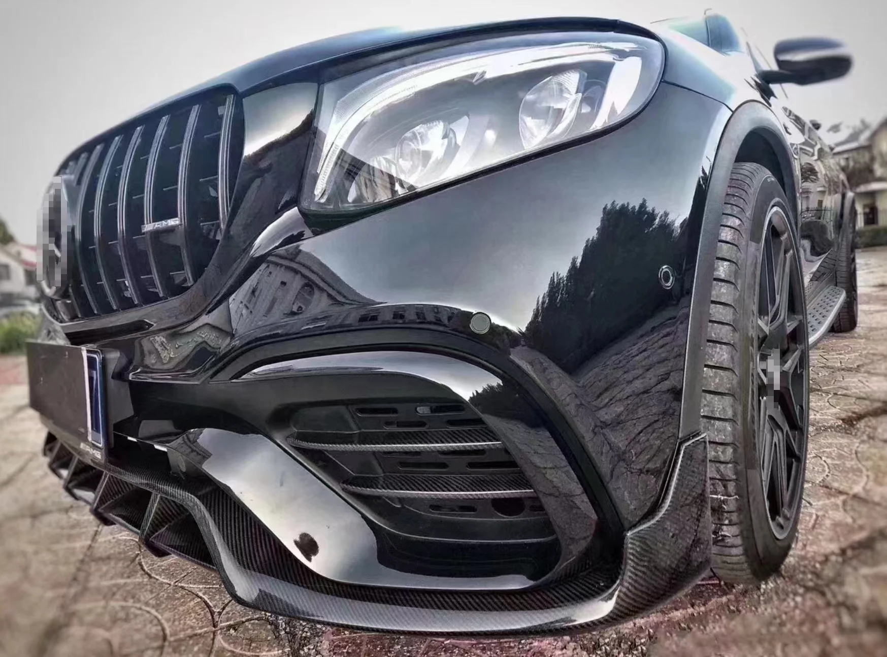Передняя губа из углеродного волокна для Mercedes Benz GLC 43 63 2017-2019 передняя хорошего