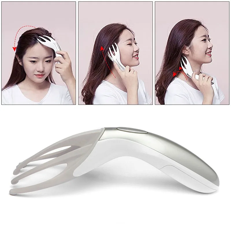 Electric Head Massager Neck Scalp Stress Relax Spa Head Claw Massager Comb Vibrating Five-Claw Head Release Pressure