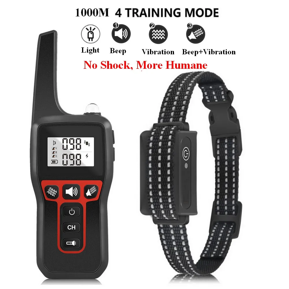 

No Shock Humane Pet Dog Training Collar 3300ft Remote Waterproof Rechargeable Beep Vibration Collar Long Standby Dog Trainer