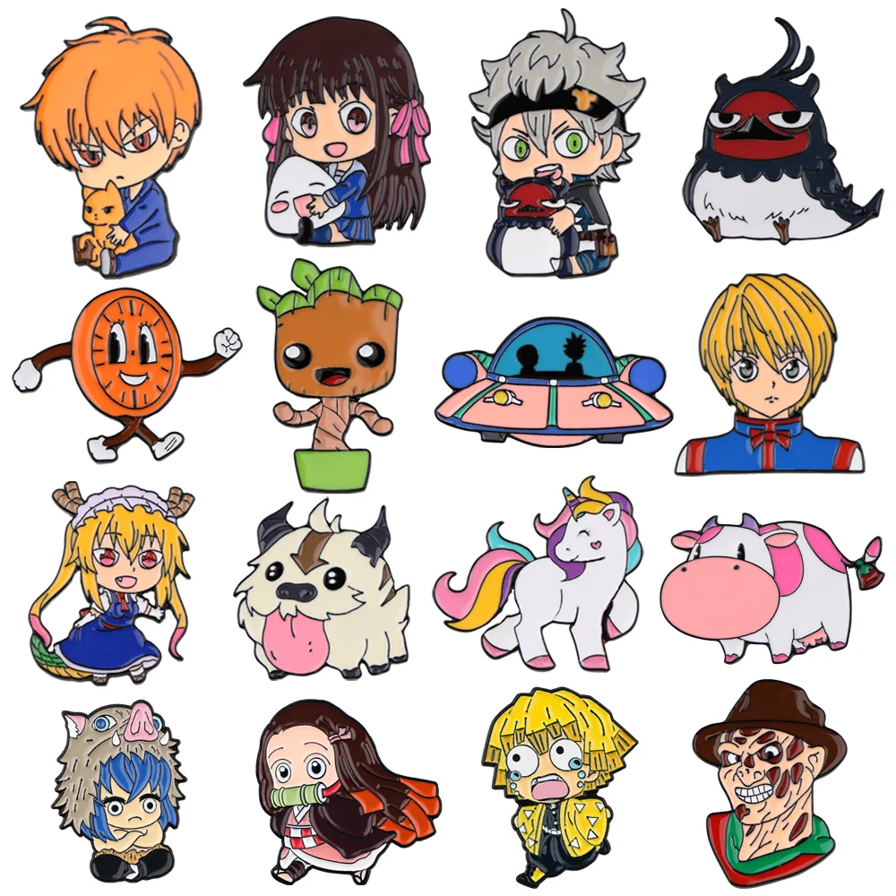 Черный Кловер черная эмалированная булавка в виде клевера аксессуары для аниме