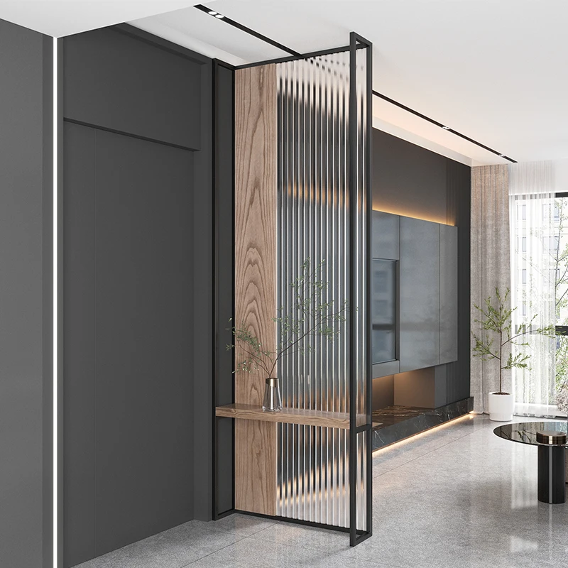 

Glass grille partition net red iron screen partition living room porch indoor household solid wood light luxury
