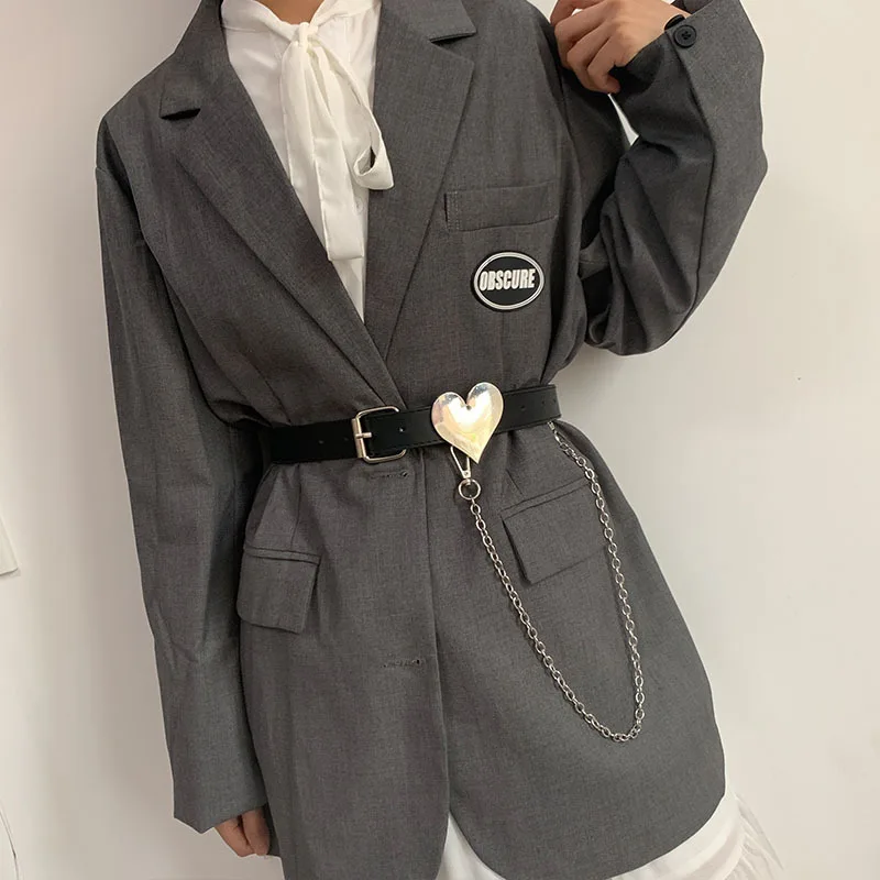 

Chain Love Heart For Women PU Leather Woman Belts For Jeans Dress Casual Classic Fashion High Quality Designer Waist Belts AL050