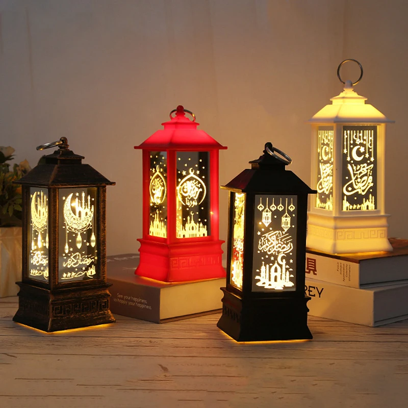 

EID Mubarak Lantern LED Light Ornament Gurbang Islamic Muslim Festival Party Table Decor Ramadan Kareem Decoration for Home