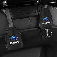 2pcs universal car seat back hook leather portable hanger holder interior accessories for subaru sti impreza forester tribeca