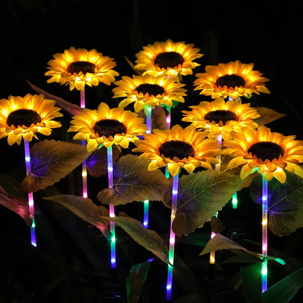 

Solar Garden Lawn Light Sunflower Ground Plug-in Lamp Outdoor Courtyard Landscape Pathway Spotlight LED Lighting Decoration
