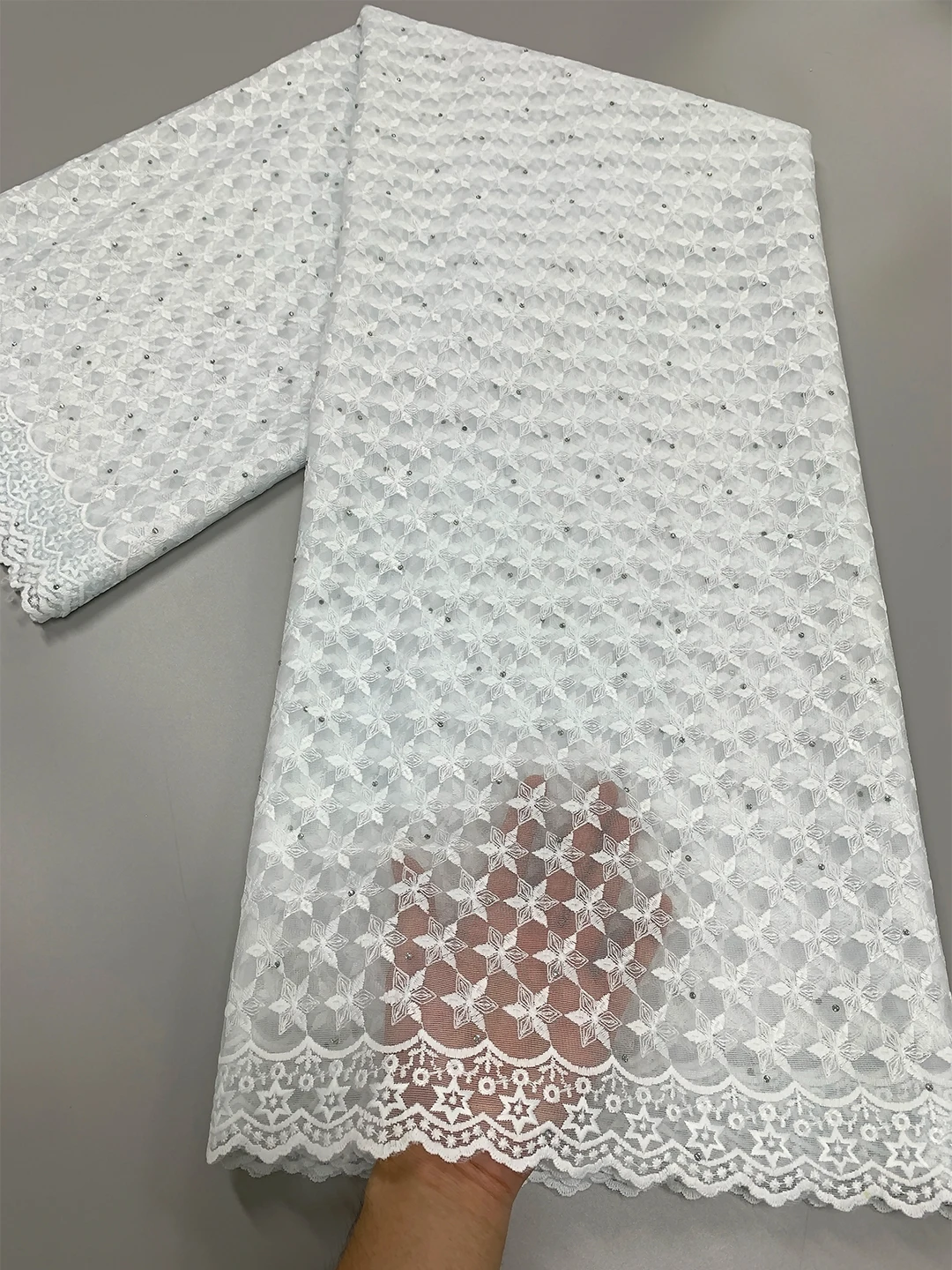 Горячая Распродажа французская молочная шелковая Тюлевая кружевная ткань 2023