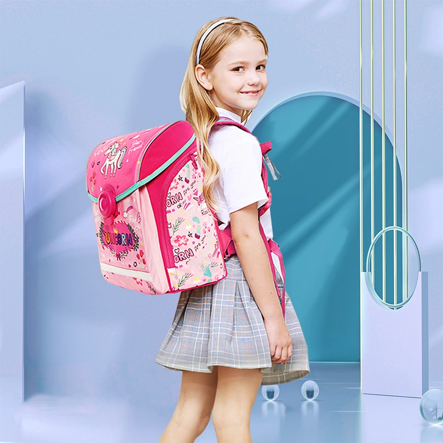 Kids Brand Cartoon Unicorn School Bags for Girls 3D Orthopedic Backpack Children Fashion Pink Schoolbag Satchel Mochila Infantil