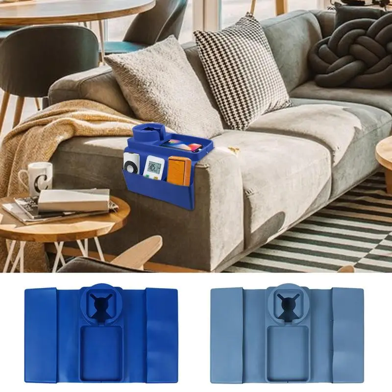 

Sofa Tray Couch Arm Table Silicone Holder Table For Couch Armrest Portable Couch Drinks Remotes Holder For Couch Arm Chair