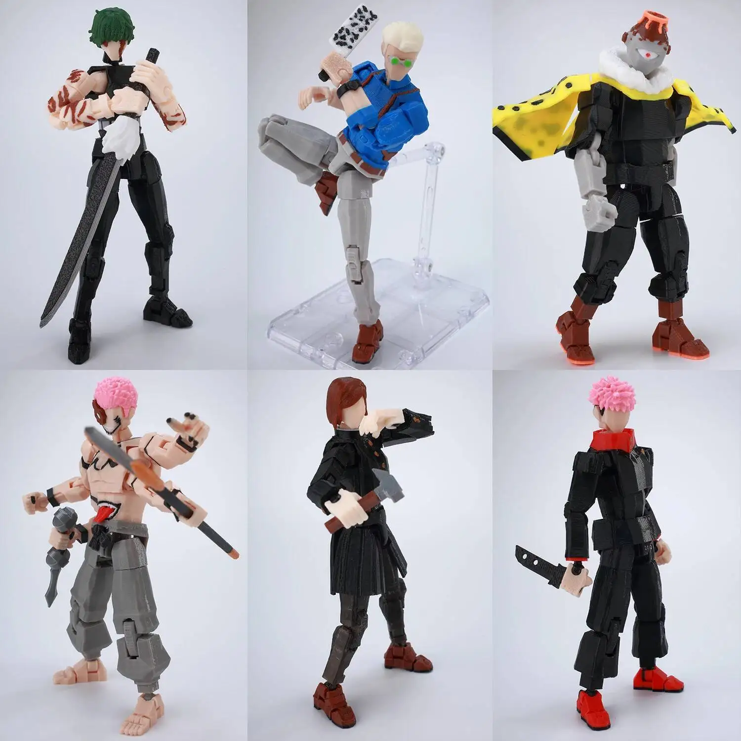 Фото Аниме-фигурки Jujutsu Kaisen: Сукуна, Юдзи, Юта, Сатору Годжо, Лаки Дамми, 13 подвижных 3D-печатных фигурок-манекенов с изменением формы №3