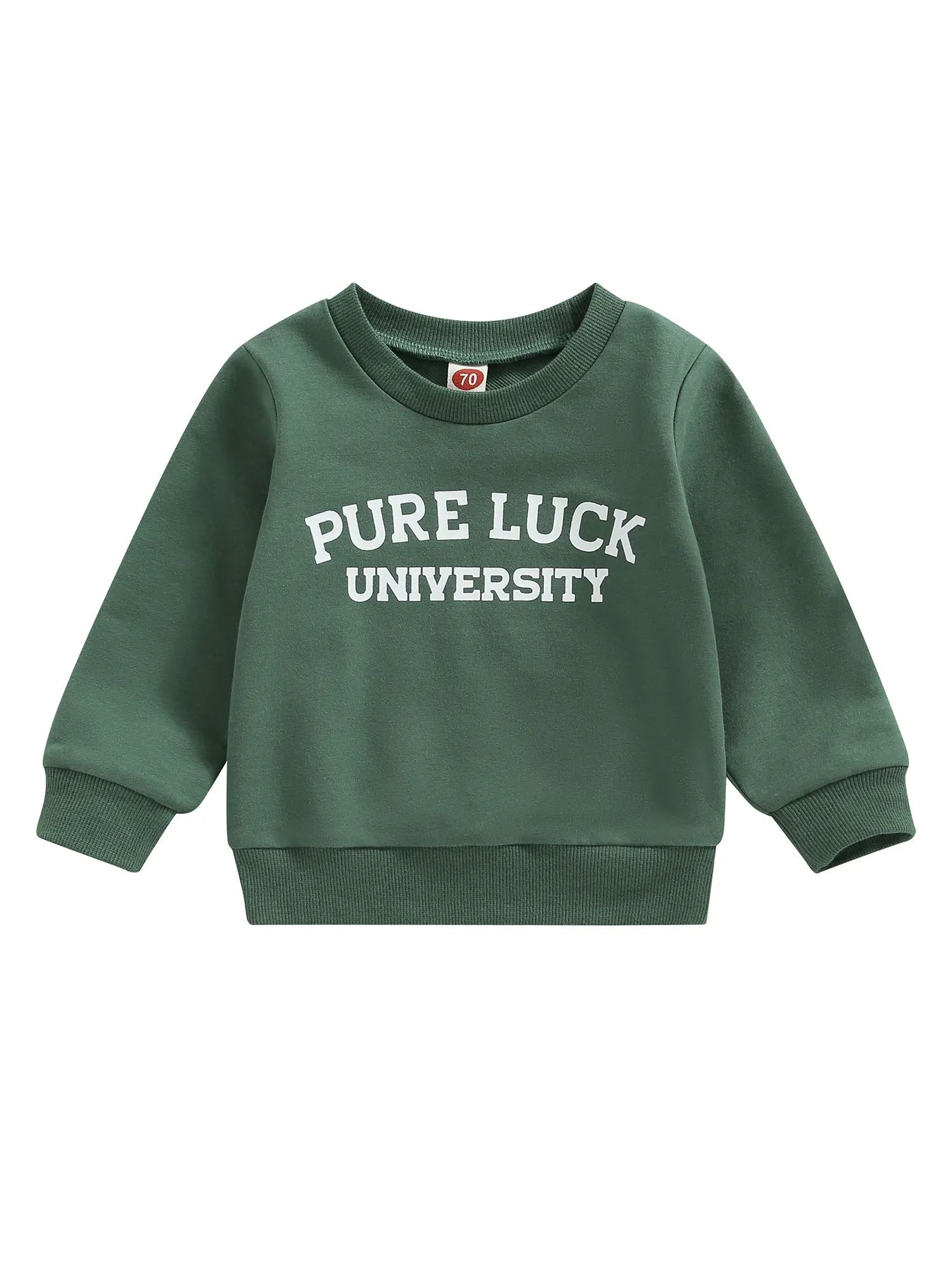 

Свитшот для маленьких девочек и мальчиков с длинным рукавом и круглым вырезом, Осенний пуловер с буквенным принтом, топы