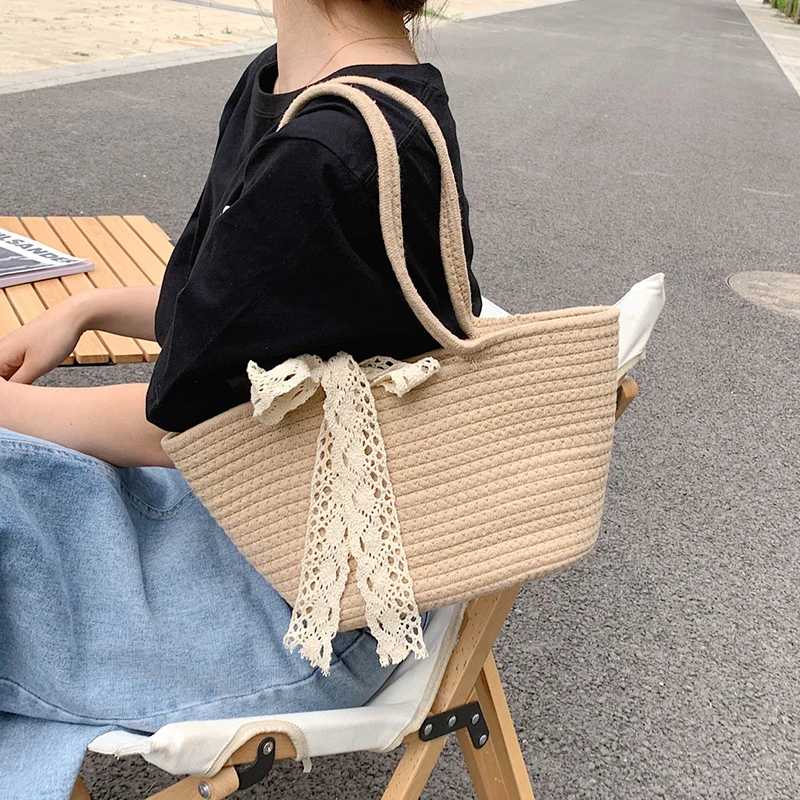 

HOCODO вместительная соломенная сумка на плечо 2022 Летняя женская сумка-тоут Повседневная пляжная сумка для отпуска женская соломенная сумка р...