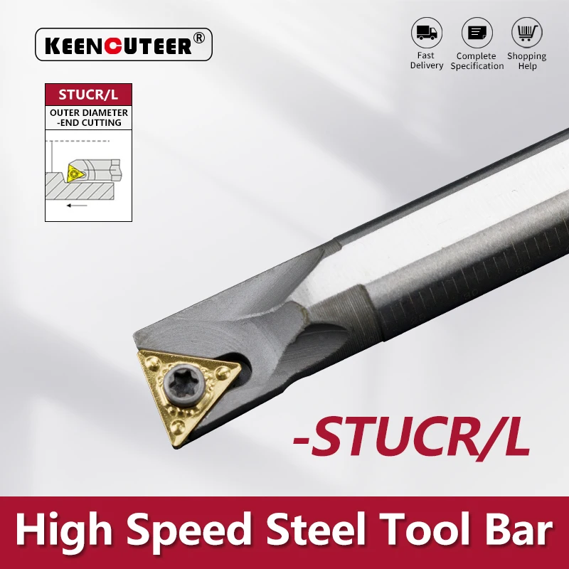 

HSS H08K-STUCR09 H10K-STUCR09 H12M-STUCR11 H14N-STUCR11 High speed steel turning tool STUCR Holder Cutter Bar CNC Lathe