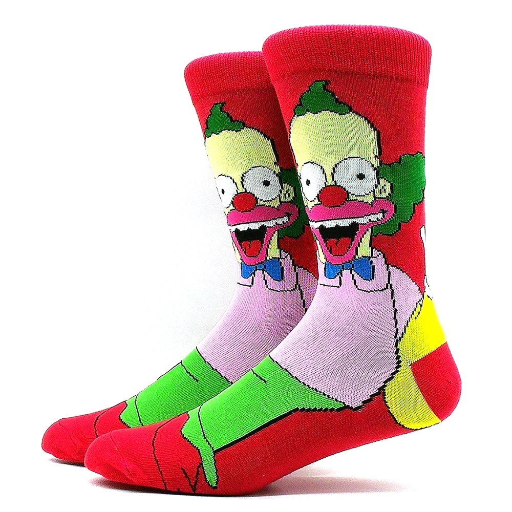 Simpsons Cartoon Anime Funny Socks Men Hip Hop Print Novelty Crazy Sokken Hip Hop Unisex Comfortable Skateboard Happy Meias