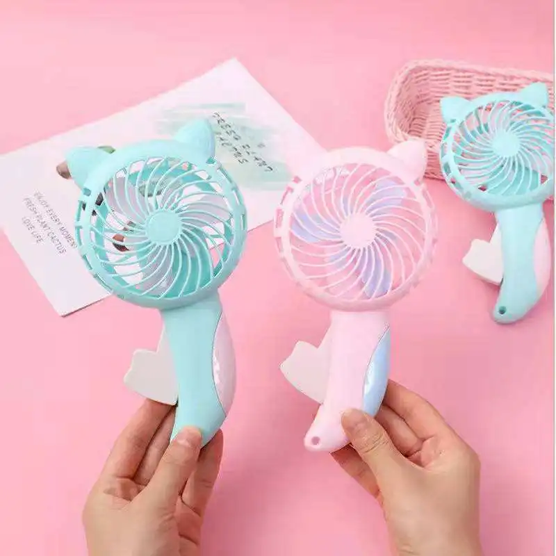 

Cat Hand Pressure Fan Portable Mini Cooler Mini Handheld Fan Children Cartoon Manual Fan Adults Wireless Cooling Air Conditioner