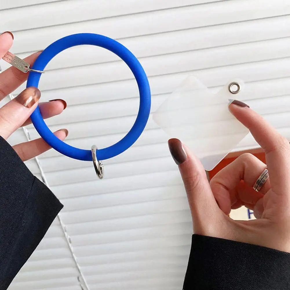 

Universal Hanging Ring Mobile Phone Trendy Soft Silicone Lanyard Strap Anti-lost Bracelet For Keychai D3y3