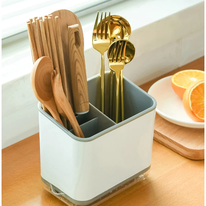 

Двухслойная Съемная клетка для палочек, многофункциональный держатель для ложки, вилки, держатель для хранения, сушилка для столовых прибо...