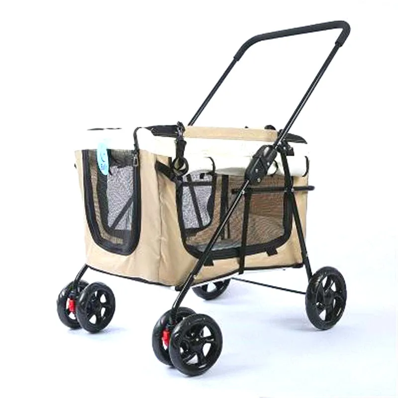 

Portable Folding Pet Stroller Dog Cat Stroller Outdoor Windproof Car Stroller Light Bike Bag Separated Dog Stuff