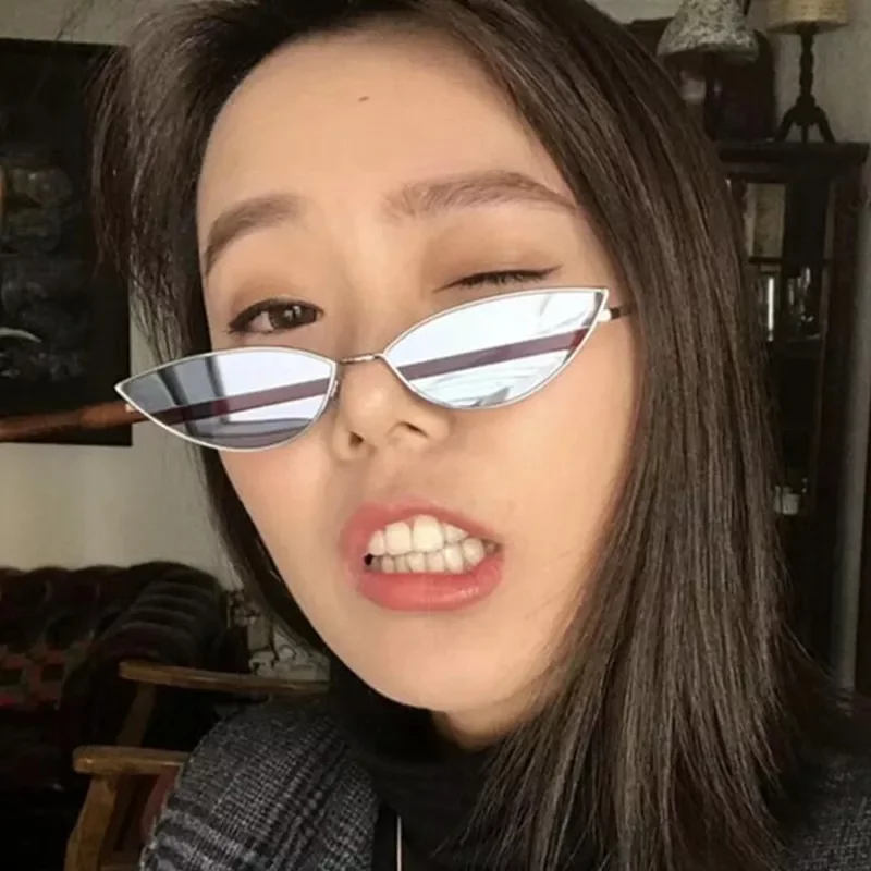 

Cute Sexy Sunglasses Ladies Cat Eye Women Metal Frame 2021 Fashion Vintage Gradient Sun Glasses For Female UV400 Shades