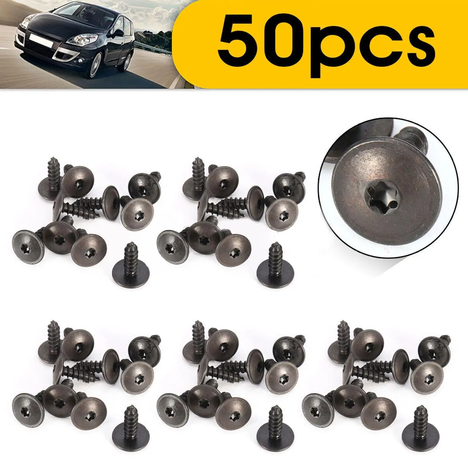 

Car Rivets Fender Screw Tapping Rivet Black Fastener Bolt Retainers Liner Auto Mixed Fastener Clips Kit Bumper Trims Vehicle