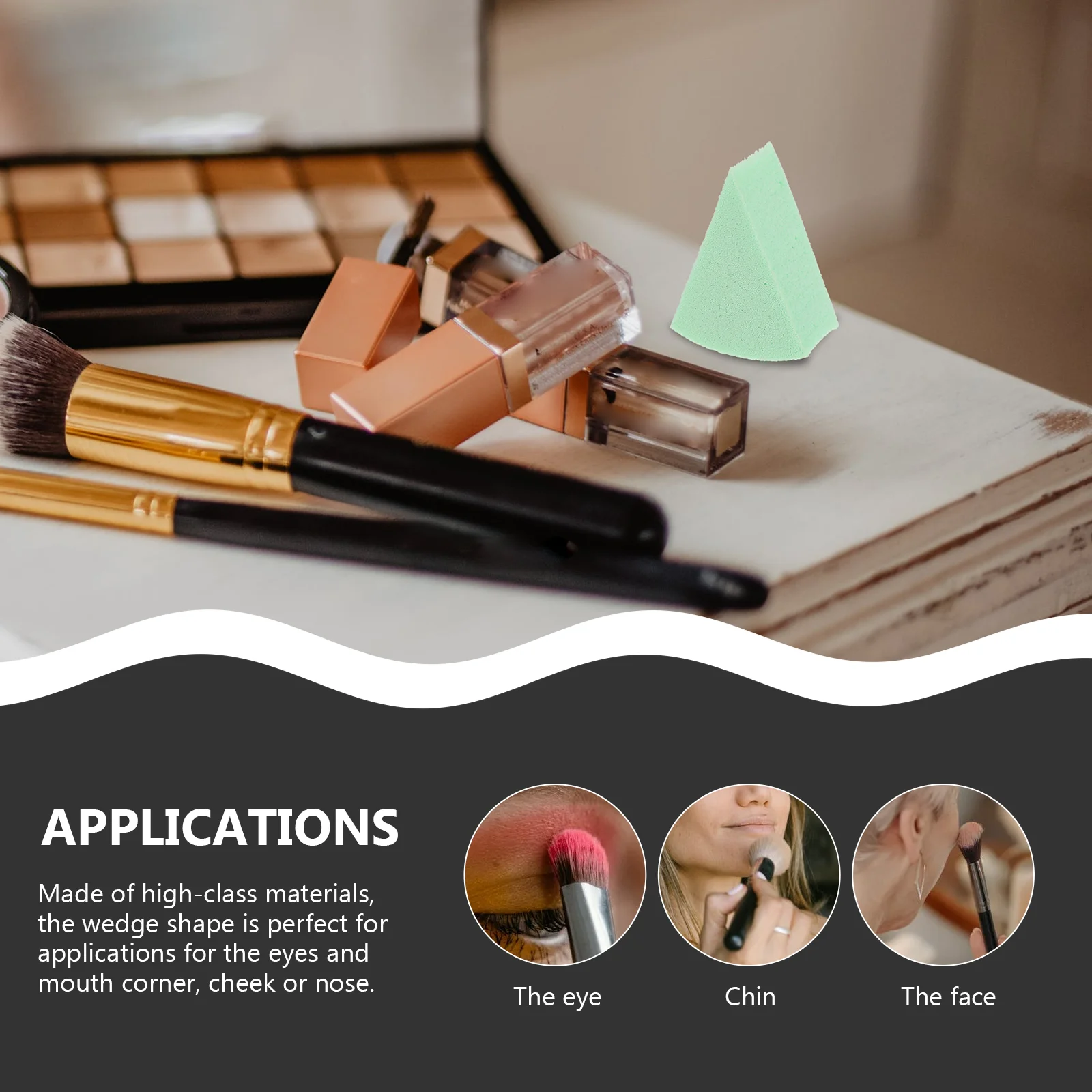 2 компл. треугольные спонжи пуховки для макияжа клиновые женские инструменты