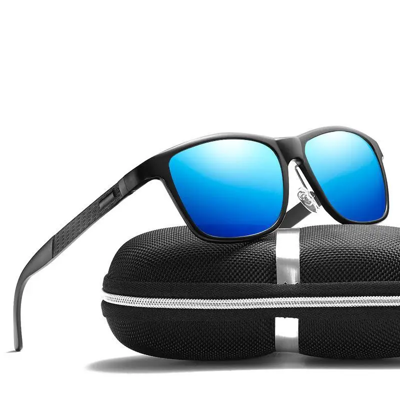 Мужские солнцезащитные очки с поляризацией в оправе из алюминиево-магниевого