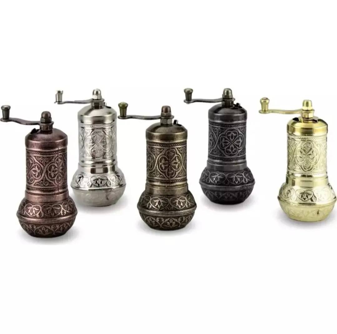 

Turkish coffee bean grinder salt spice grinding machine manual handle kitchen tool copper handmade portable gift custom 4.3 inch