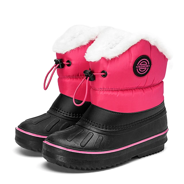 Детские зимние ботинки для мальчиков и девочек, детские плюшевые ботинки, зимние  сапоги для подростков, уличная Водонепроницаемая Нескользящая Студенческая  обувь на мягкой подошве | AliExpress