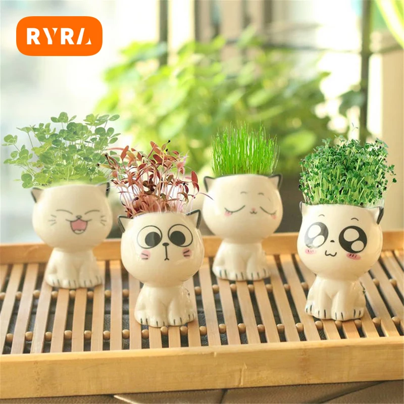 

Цветочный горшок для кошек, детские игрушки, керамический горшок для цветов, милый мультяшный мини-горшок для кошек, милый мультяшный горшок для кошек