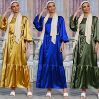 2022 womens dress tunic bubble sleeve dubai elegant long muslim abaya latest islam djellaba kaftan kebaya moroccan kaftan