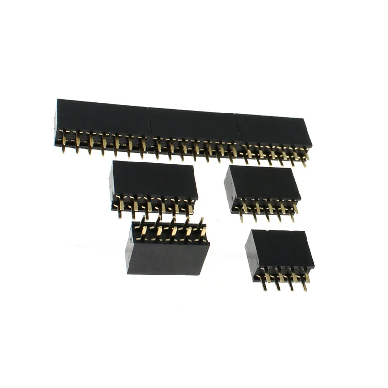 

30Pcs 2x2/3/4/5/6/7/8/9/10/12/40Pin Pitch 2.54mm Double Row Stright Female Pin Header Strip PCB Conne