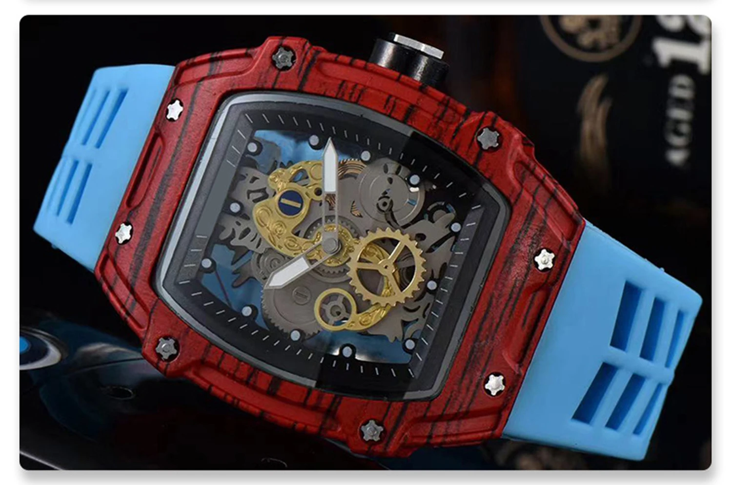

Unique Design Luxury Top Brand Man Watch Hip Hop Chronograph Sports Military Mens Watches Male Blue Band Clock Relogio Masculino