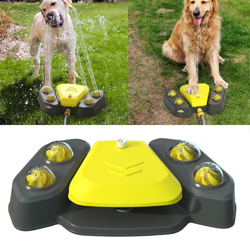 

Dog Outdoor Water Fountain Stepping On Drinking Paw Activated Pet Water Dispenser Shower Provide Clean Water Easy to Use Y5GB