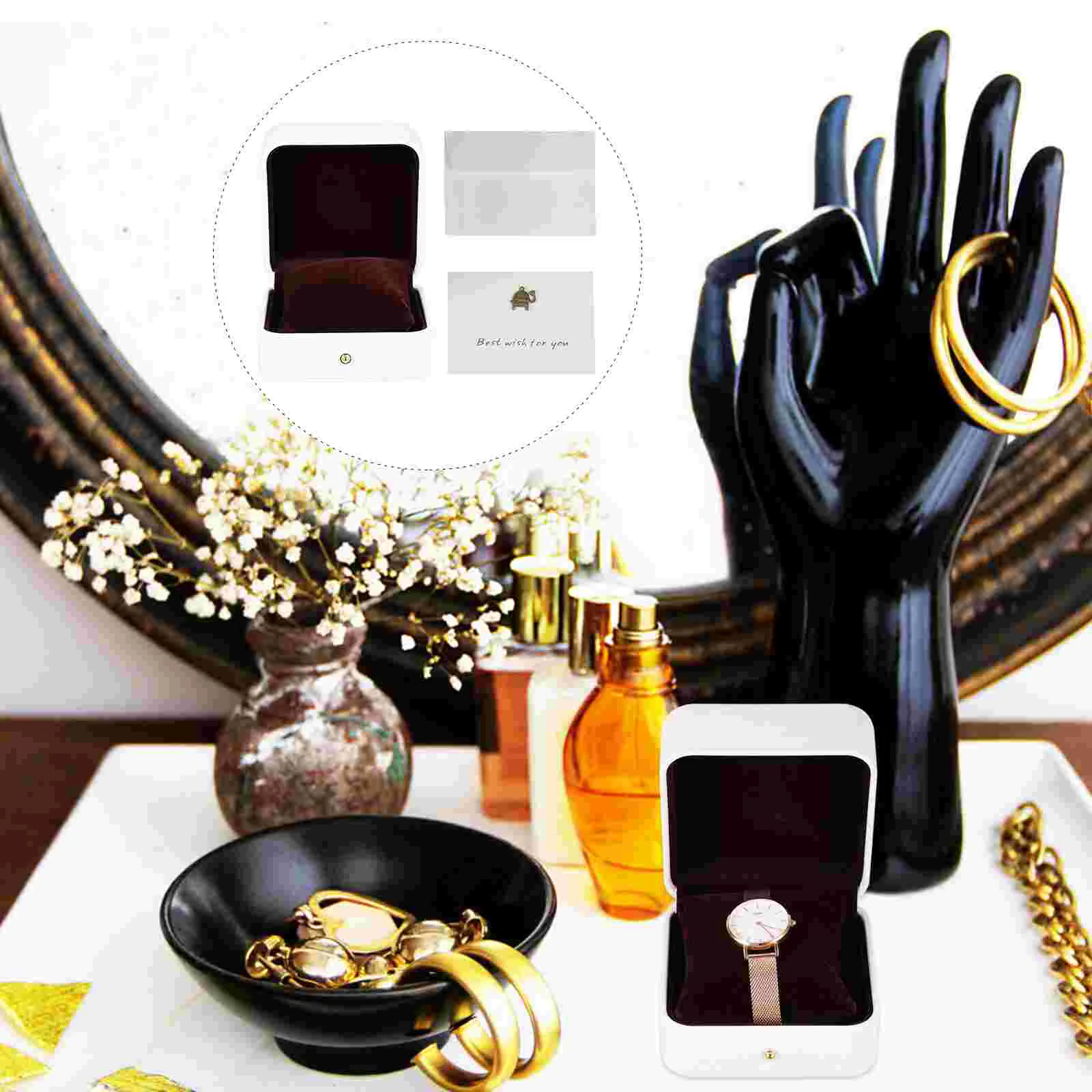 

Шкатулка для хранения часов, держатель для ювелирных изделий, подставка для браслета, держатель для подарка из искусственной кожи для путешествий