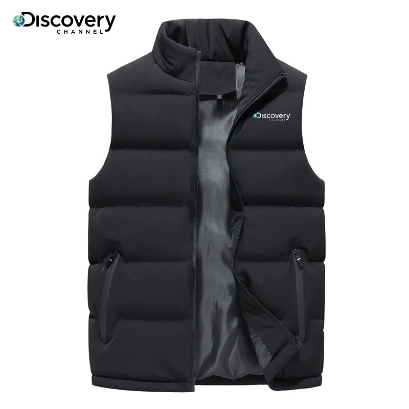 

2022 New Discovery Clothing Winter Jacket Men Stand Collar Vest Men Zipper Men's Jacket Sleeveless Casual Vest Large Size